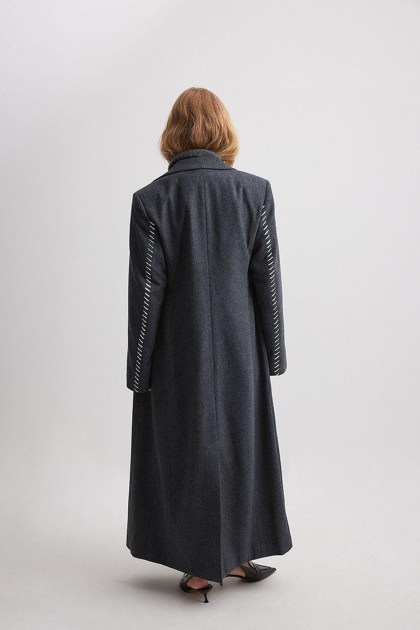 Stitch Details Waist Shape Coat Product Image