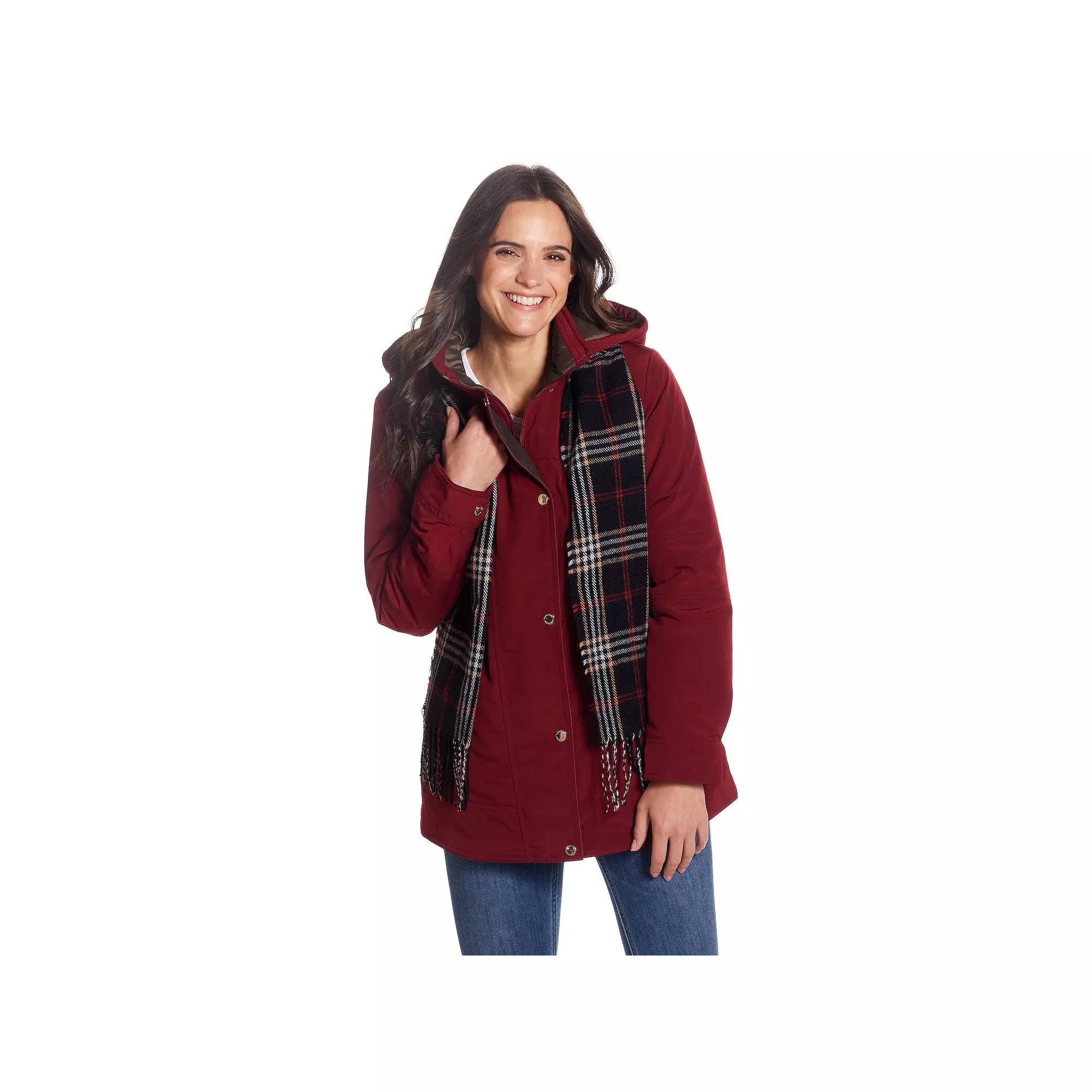 Women's Gallery Hooded Heavyweight Stadium Jacket, Size: Small, Merlot Product Image