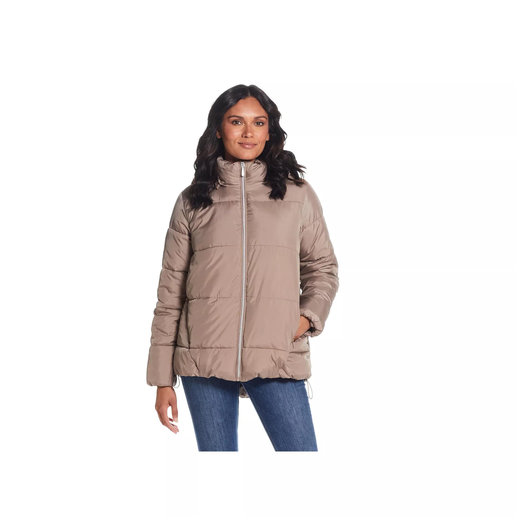 Women's Weathercast Hood Puffer Coat, Size: XL, Brown Product Image