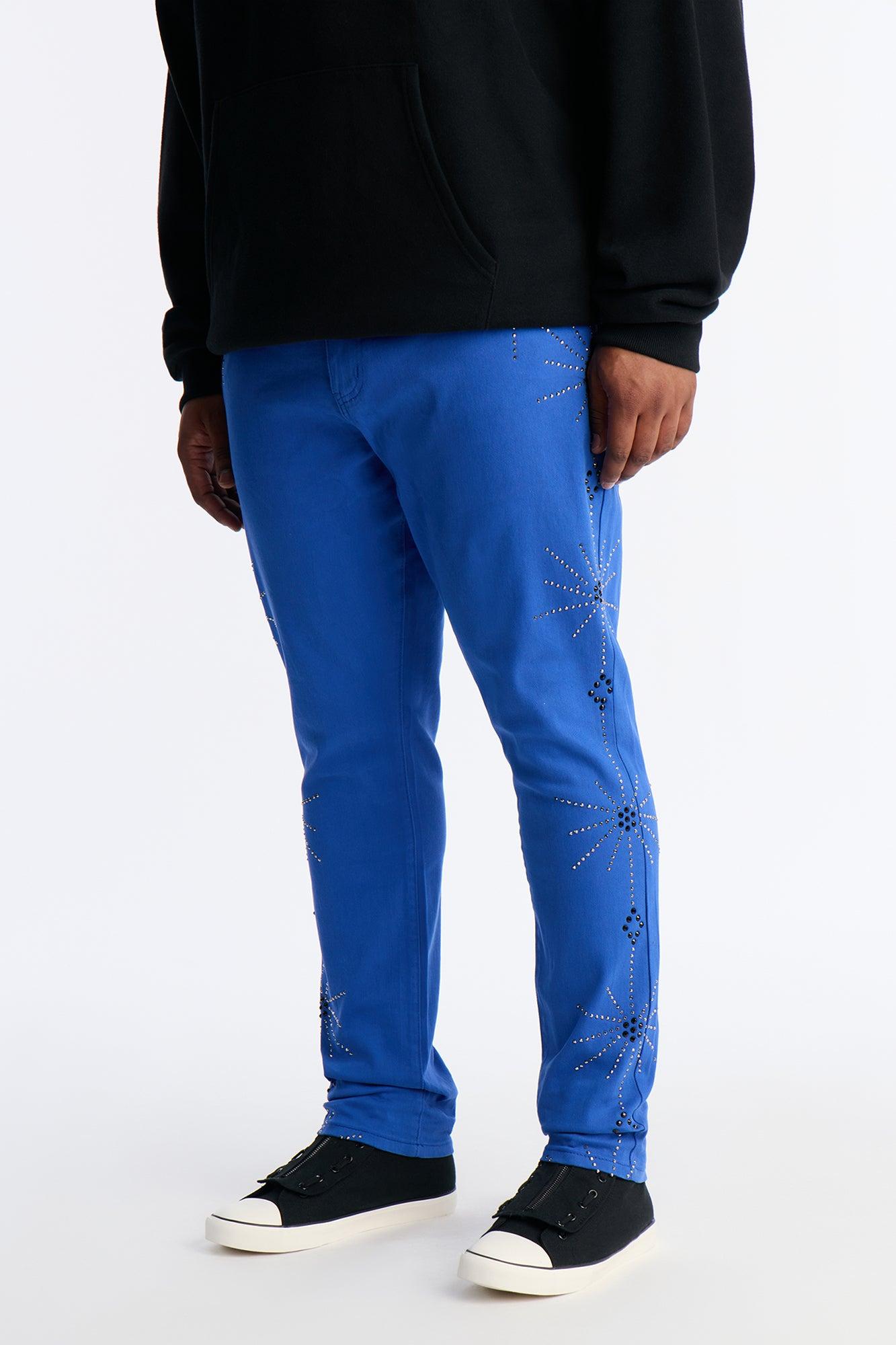 Skinny Galaxy Mirage Embellished Pant - Blue Product Image