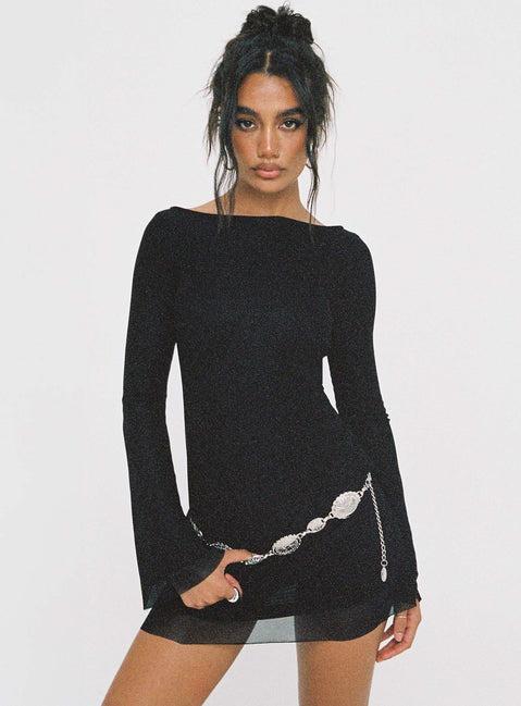 Lukea Long Sleeve Mini Dress Black Product Image