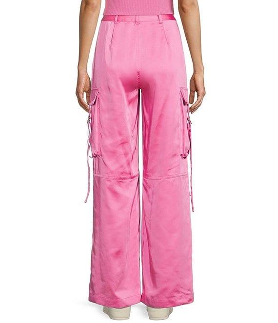 GB High Rise Coordinating Satin Cargo Pants Product Image