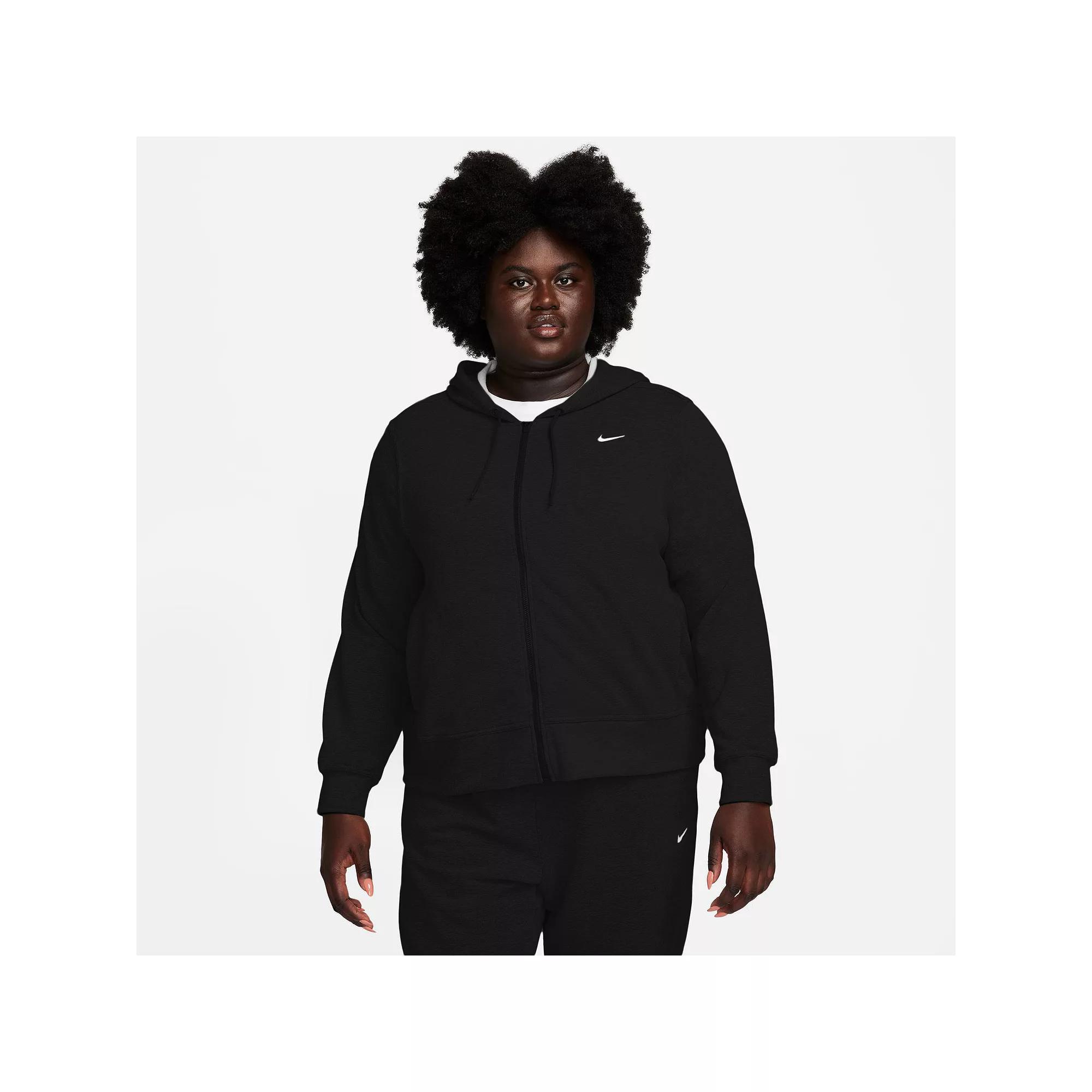 Nike Womens Dri-FIT One Full-Zip French Terry Hoodie (Plus Size) | FB5202-010 Product Image
