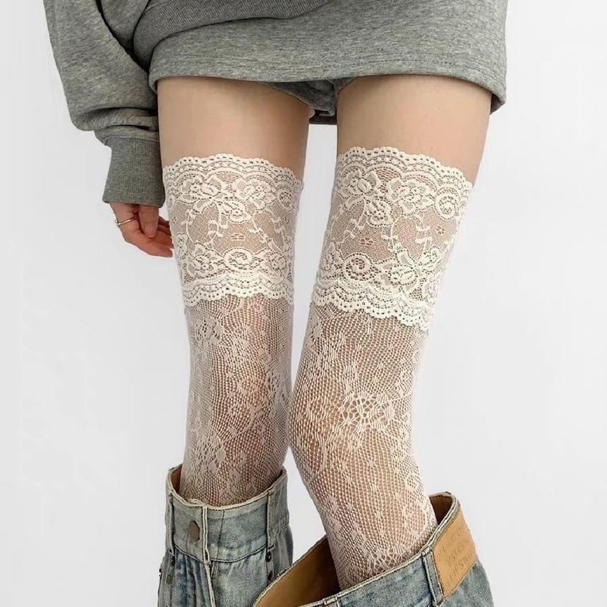 Lace Over The Knee Socks Product Image
