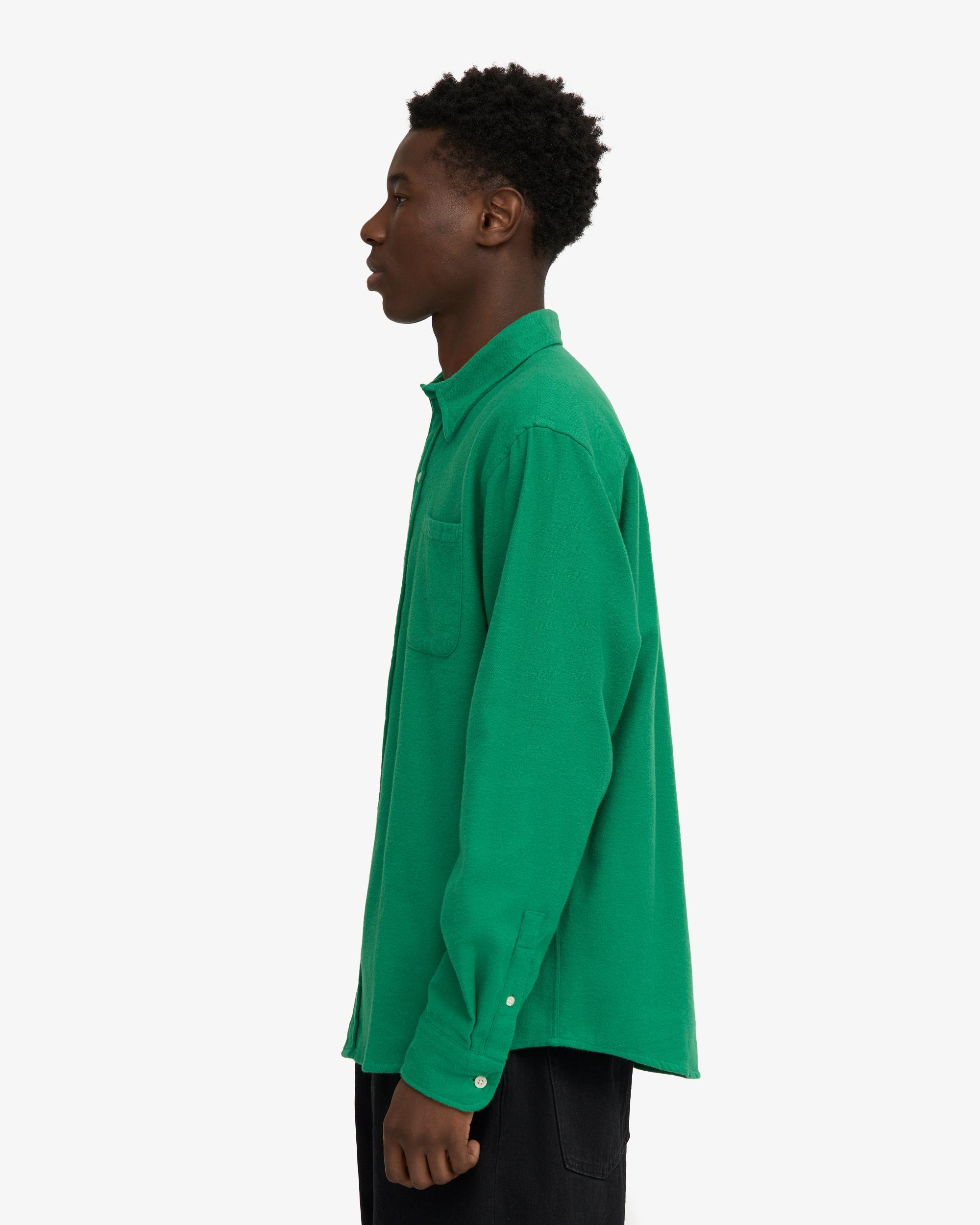 Organic Flannel Shirt - Ocean Green Product Image