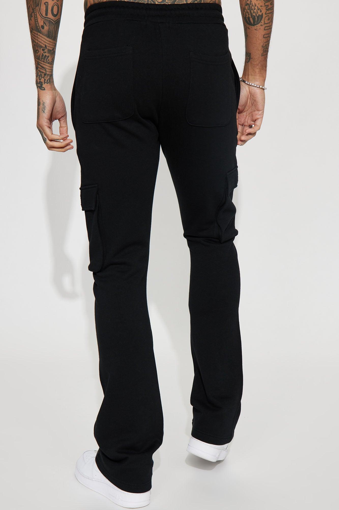 Tyson Cargo Skinny Flared Sweatpant - Black Product Image