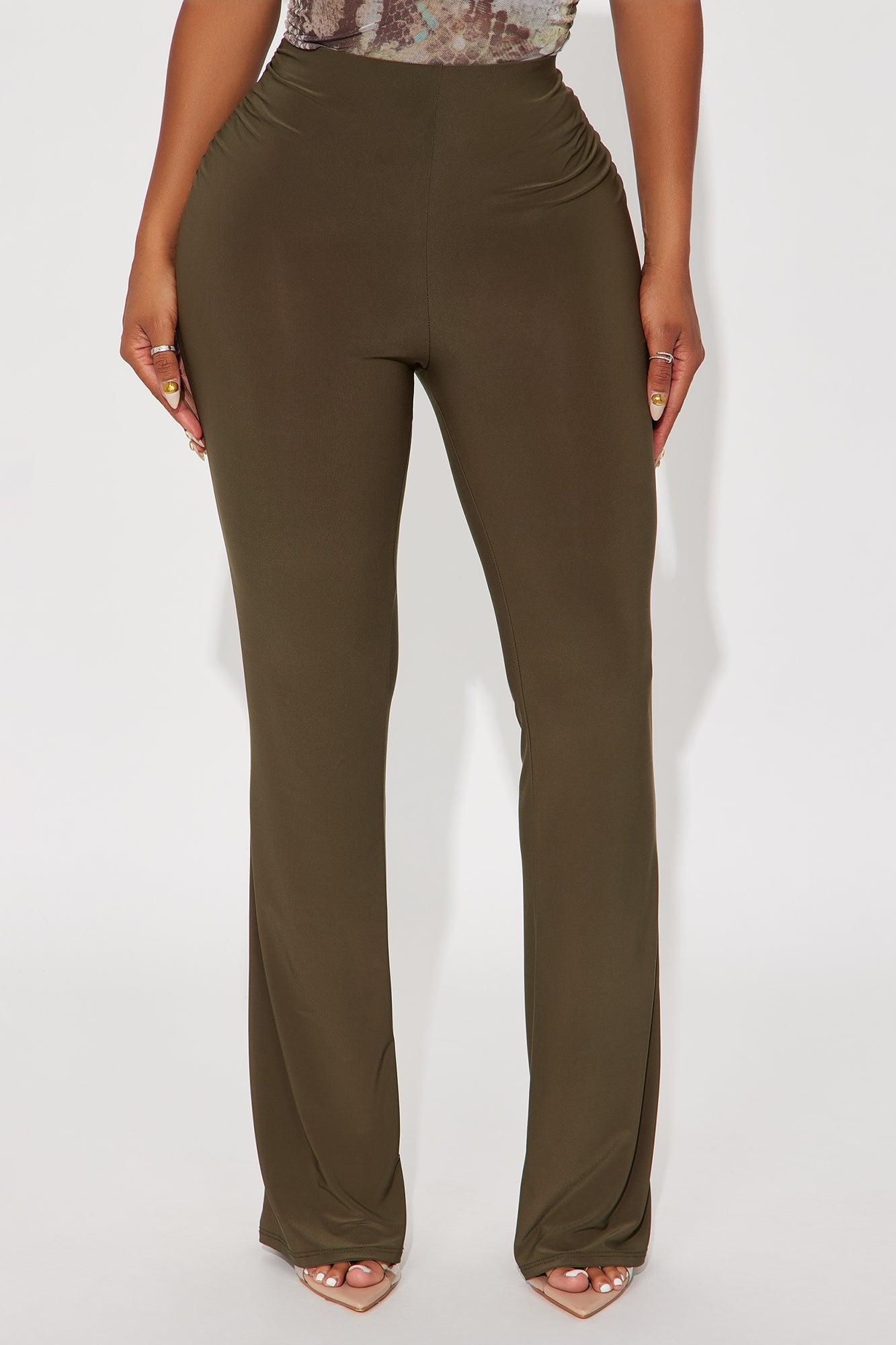 Waiting On You Flare Pant 32″ - Olive Female Product Image