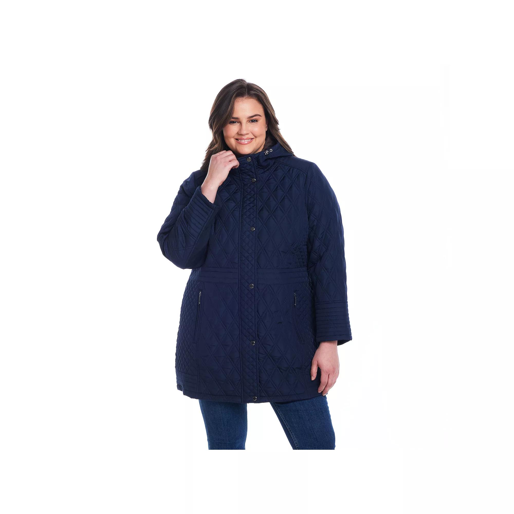 Plus Size Weathercast Plush Lined Mixed Quilted Walker, Women's, Size: 1XL, Brown Product Image