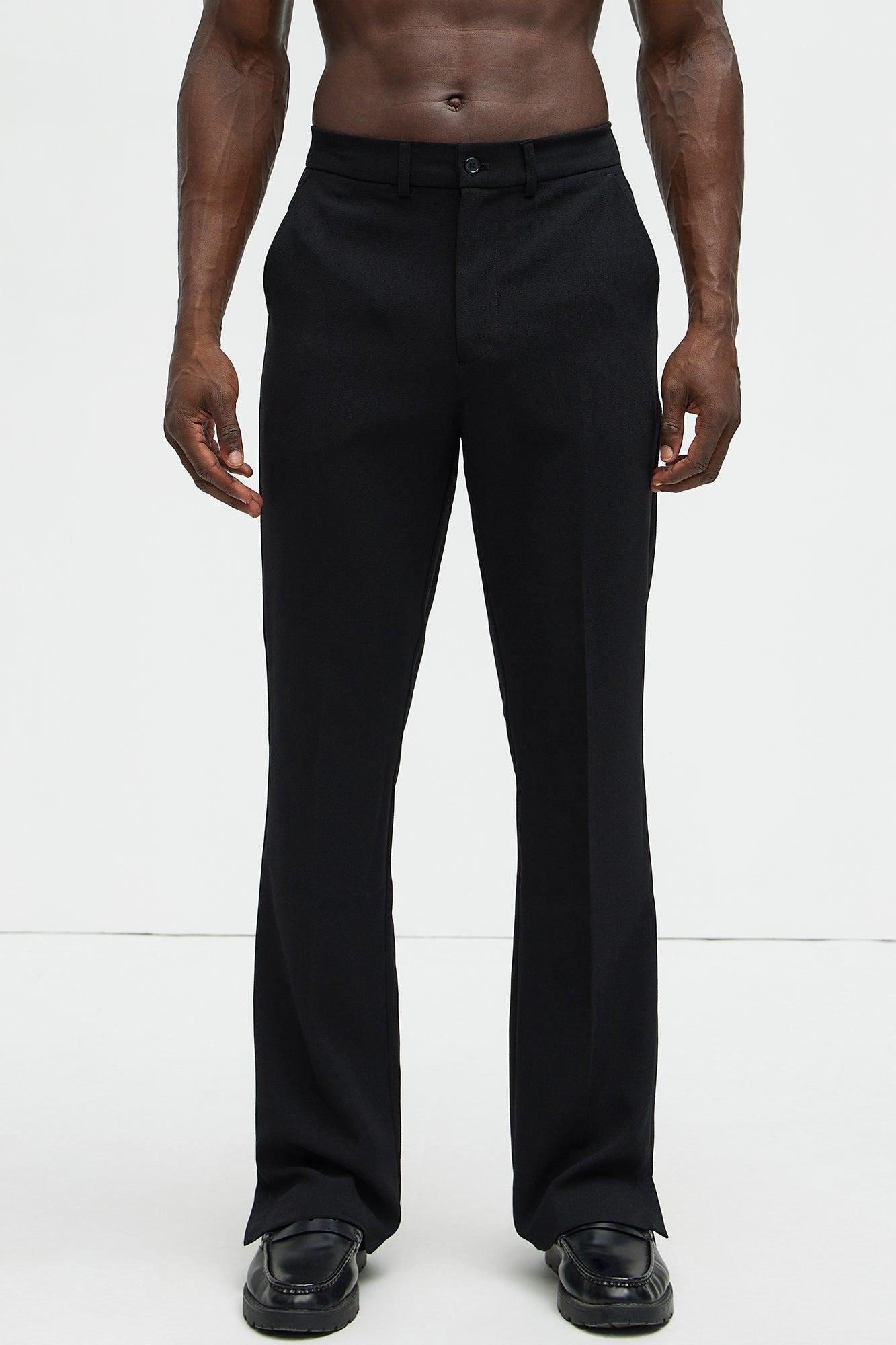 Golden Hour Slit Slim Flare Trousers - Black Product Image