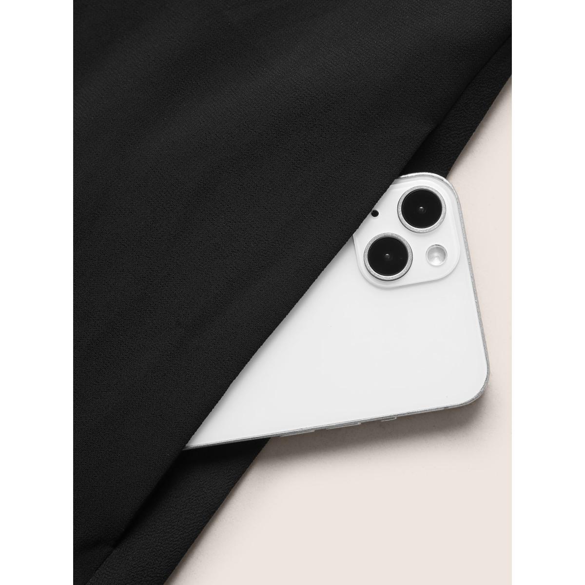 Plus Size Halter Neck Rhinestone Detail Asymmetrical Hem Dress Black Women Cocktail Rhinestone detailing Halter neck Sleeveless Curvy BloomChic 12/L Product Image