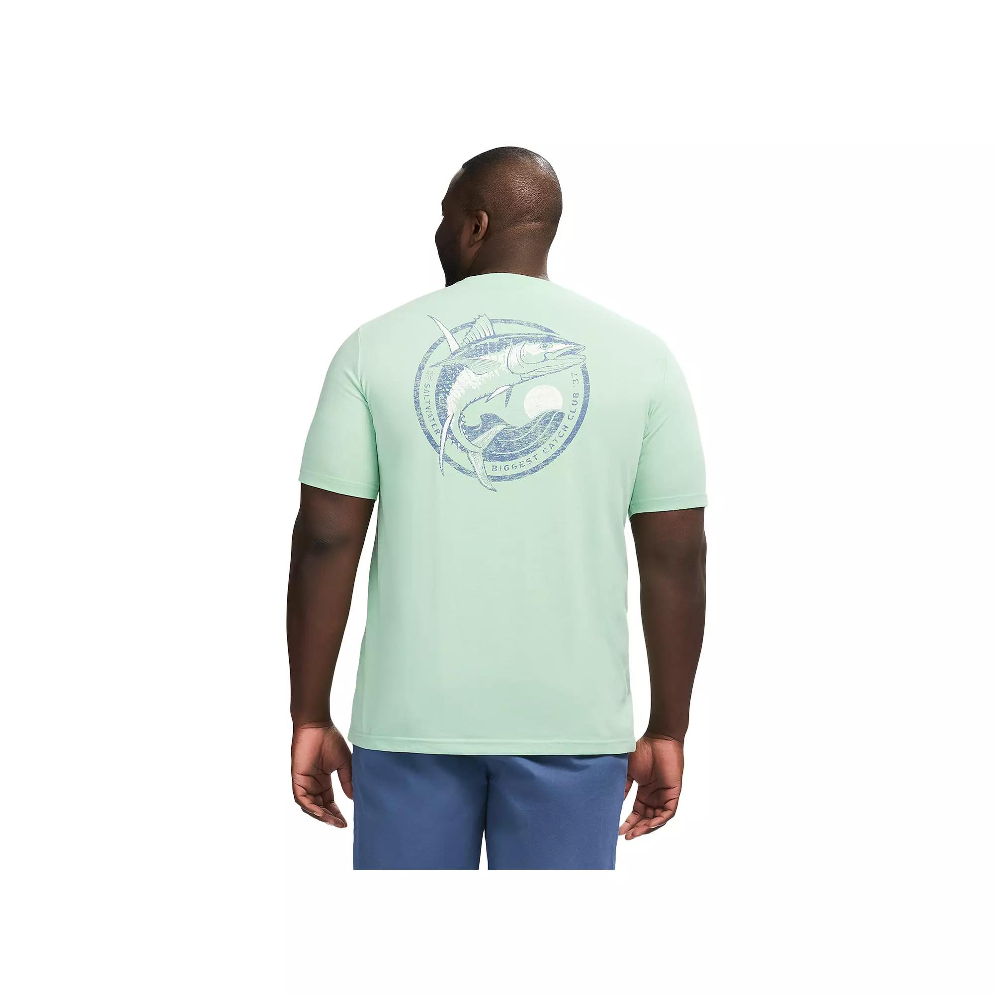 Big & Tall IZOD Saltwater Soft Wash Short Sleeve Graphic Tee, Men's, Size: 2XB, Bird Egg Green Product Image