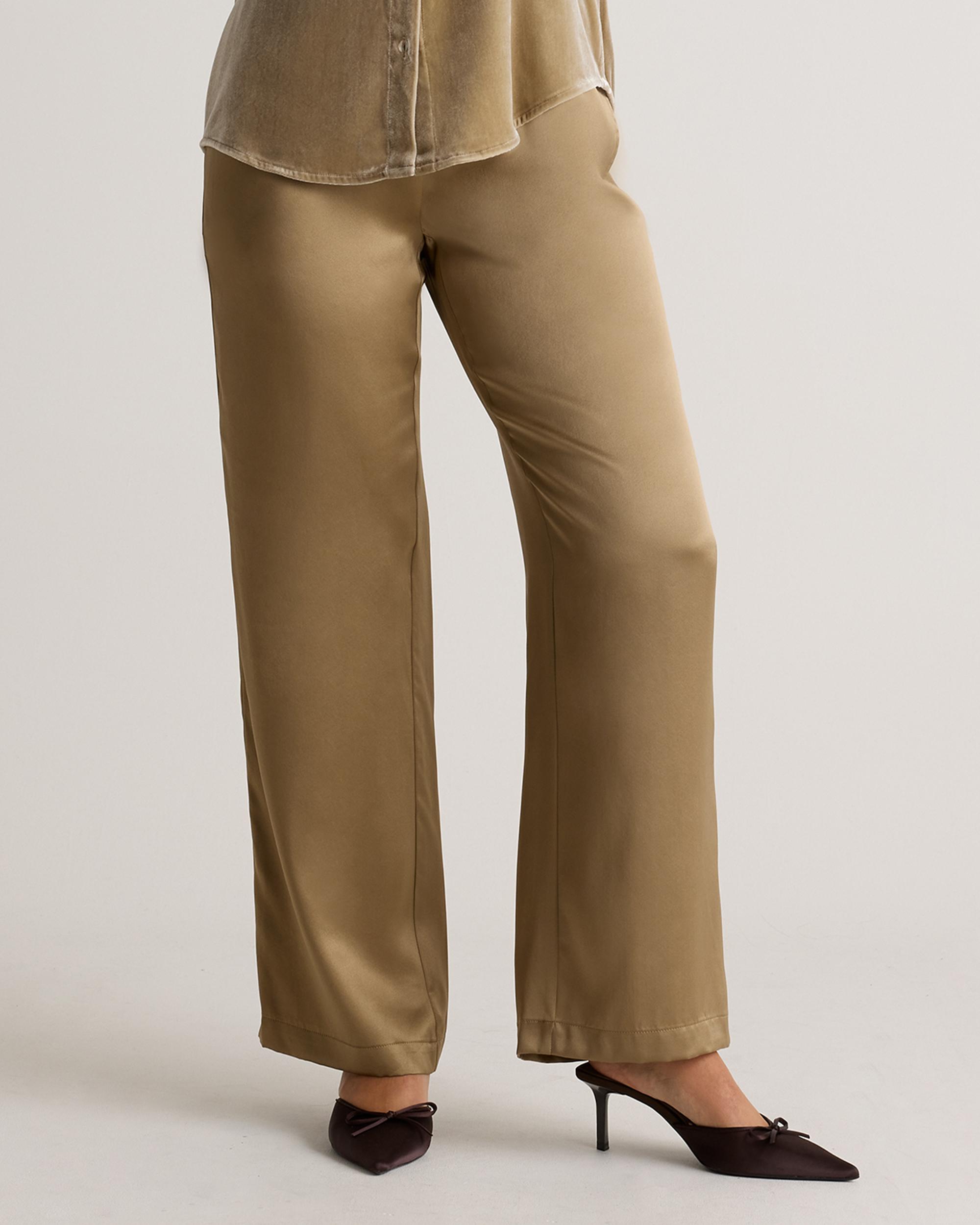 Quince | Women's Drawstring Wide Leg Pants Size XL, Silk Product Image