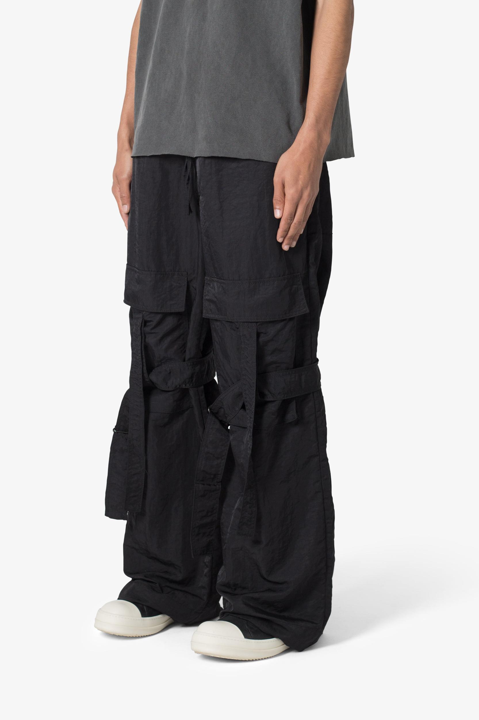 Ultra Baggy Strap Cargo Pants - Black Product Image