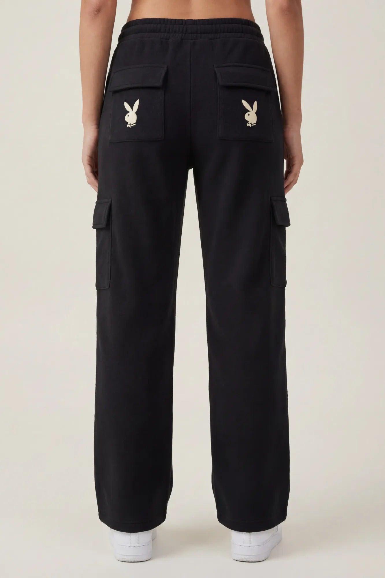 Playboy Fleece Wide Leg Cargo Sweatpant Female Product Image