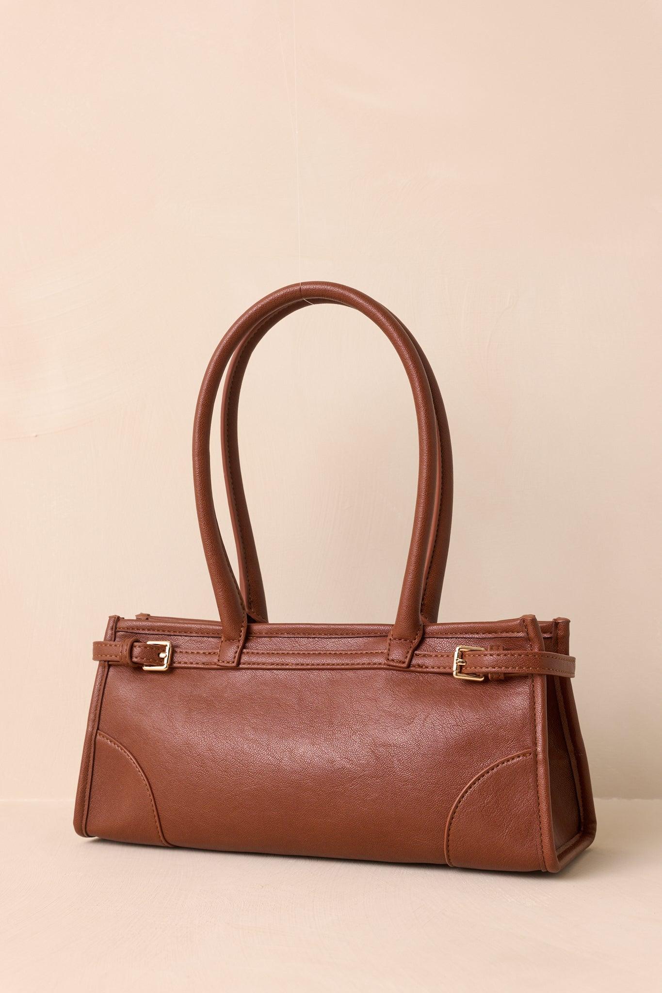 Loving What You See Cognac Brown Faux Leather Handbag Product Image
