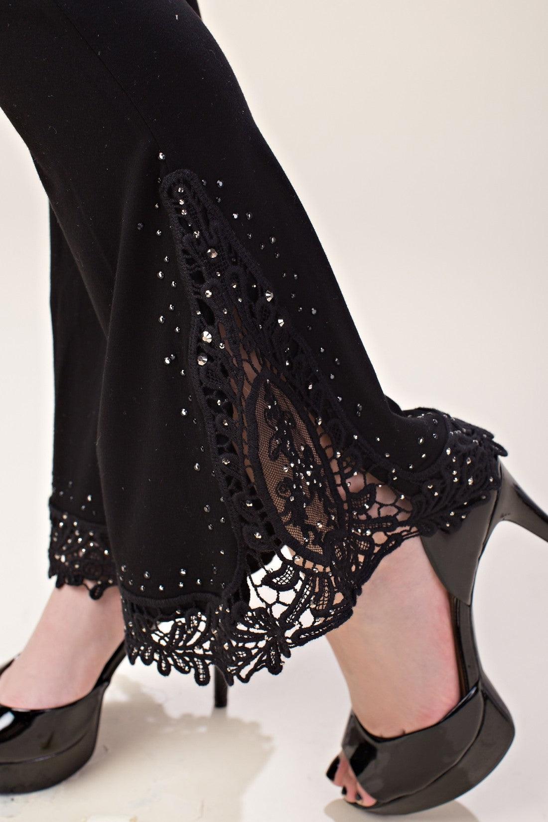 Crochet Lace Bell Bottom Pants Product Image