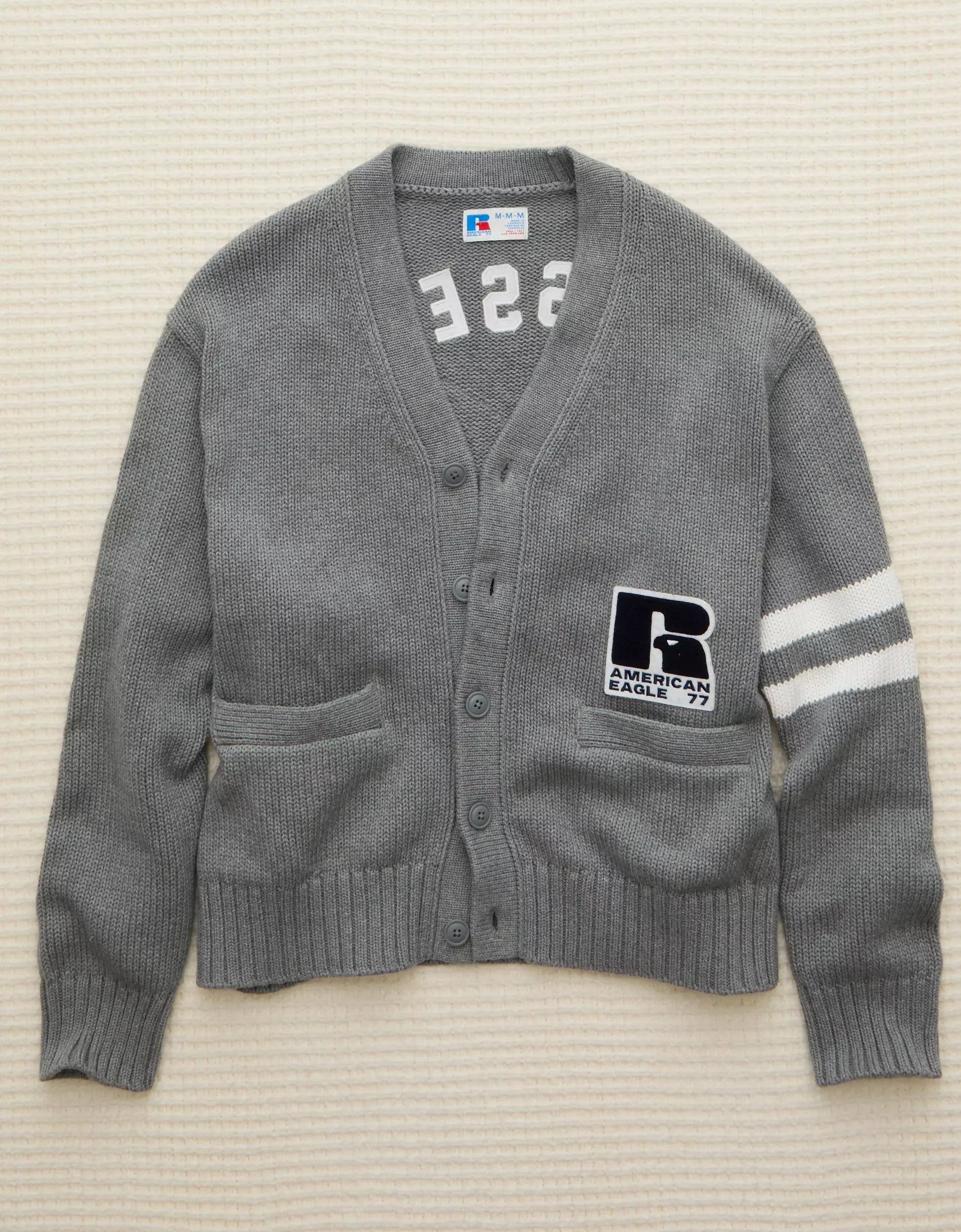 AE x Russell Athletic Varsity Cardigan Sweater Product Image