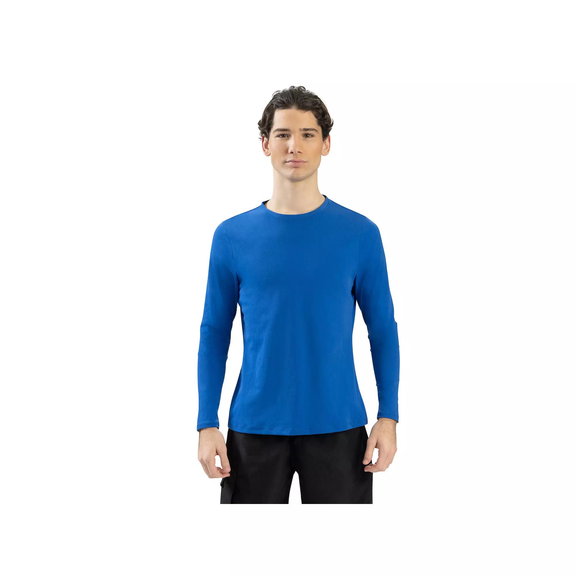 Men's Dolfin Solid Long Sleeve UPF 50+ Crewneck Swim Rash Guard Shirt,  Product Image