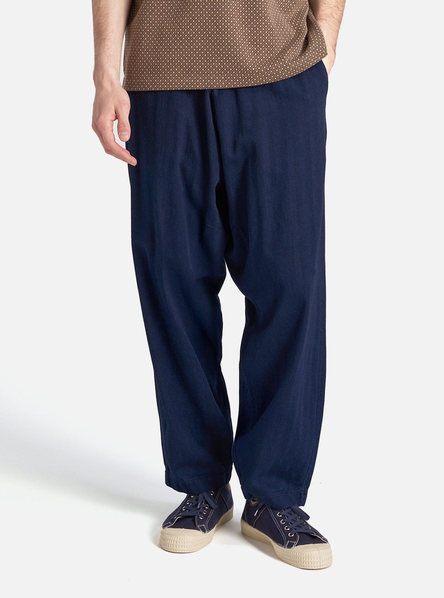 Indigo Herringbone Denim Braga Pant Product Image
