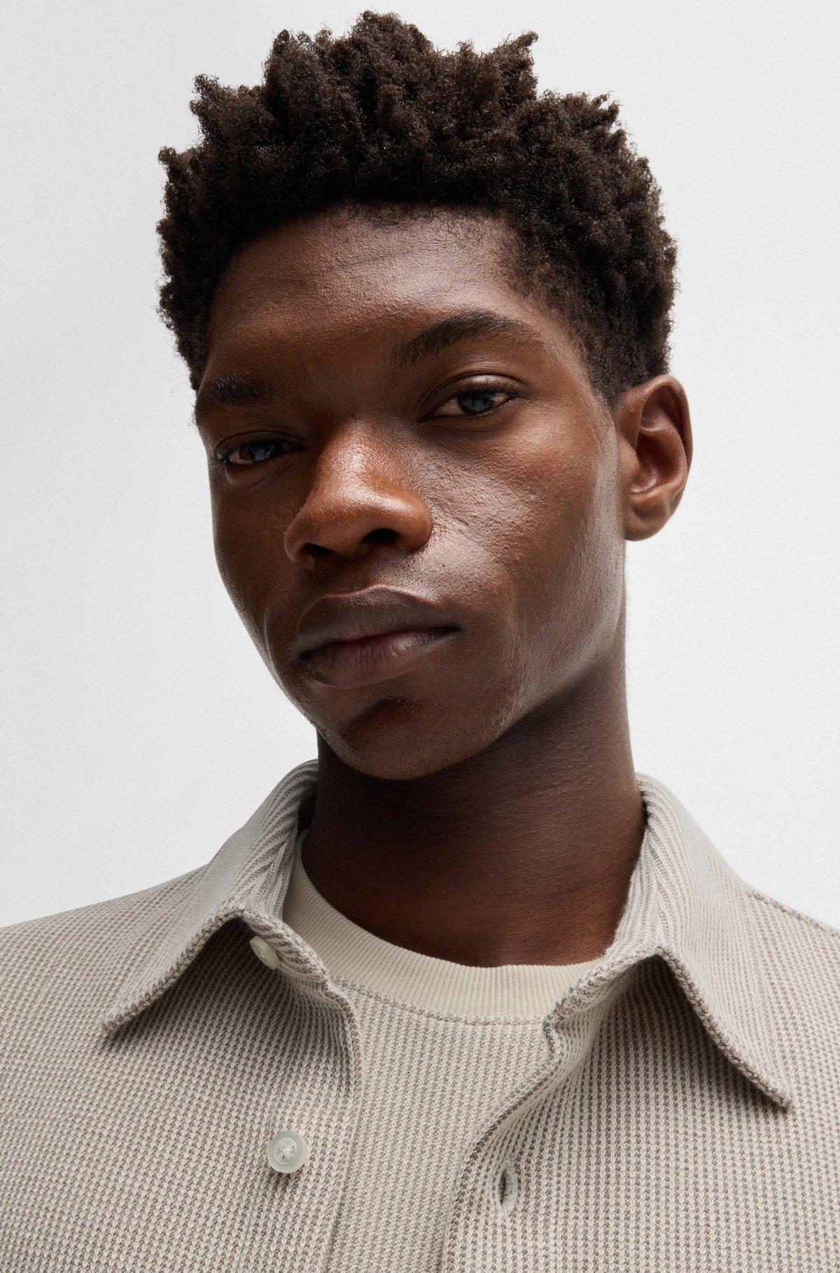 Oversize-fit shirt in structured cotton Product Image