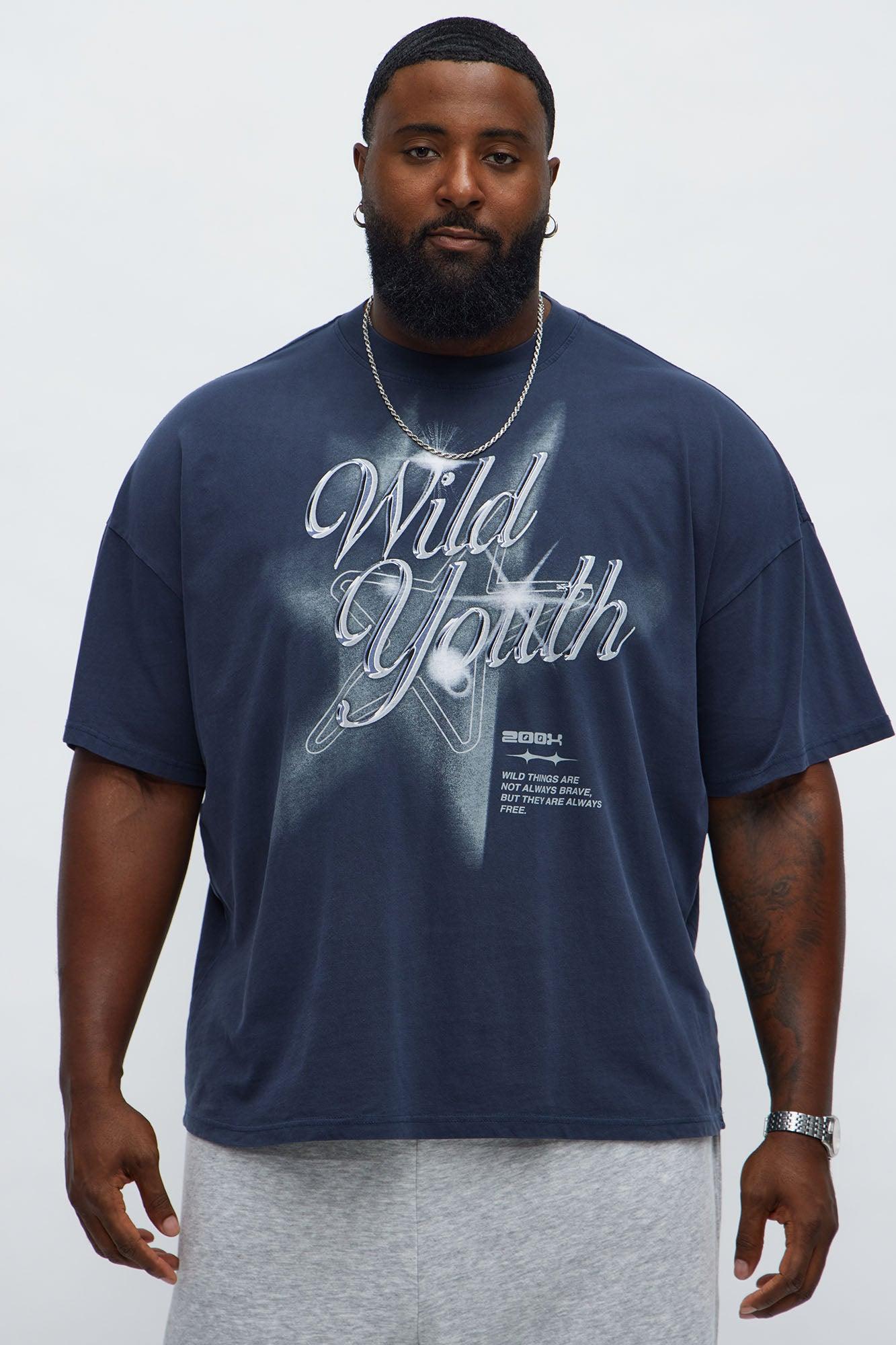 Wild Youth Oversized Short Sleeve Tee - Navy Wash Male Product Image