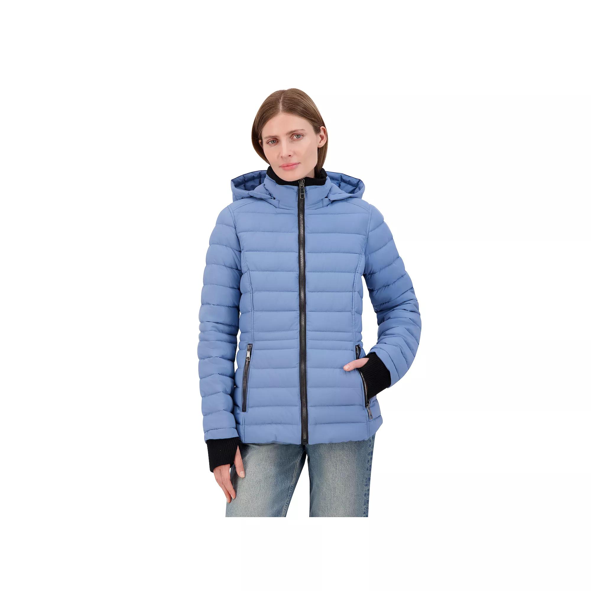 Women's Nautica Short Stretch Puffer Jacket, Girl's, Size: XL, Blue Product Image