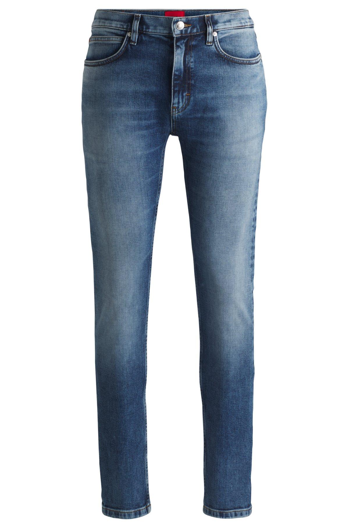 Extra-slim-fit jeans in blue stretch denim Product Image