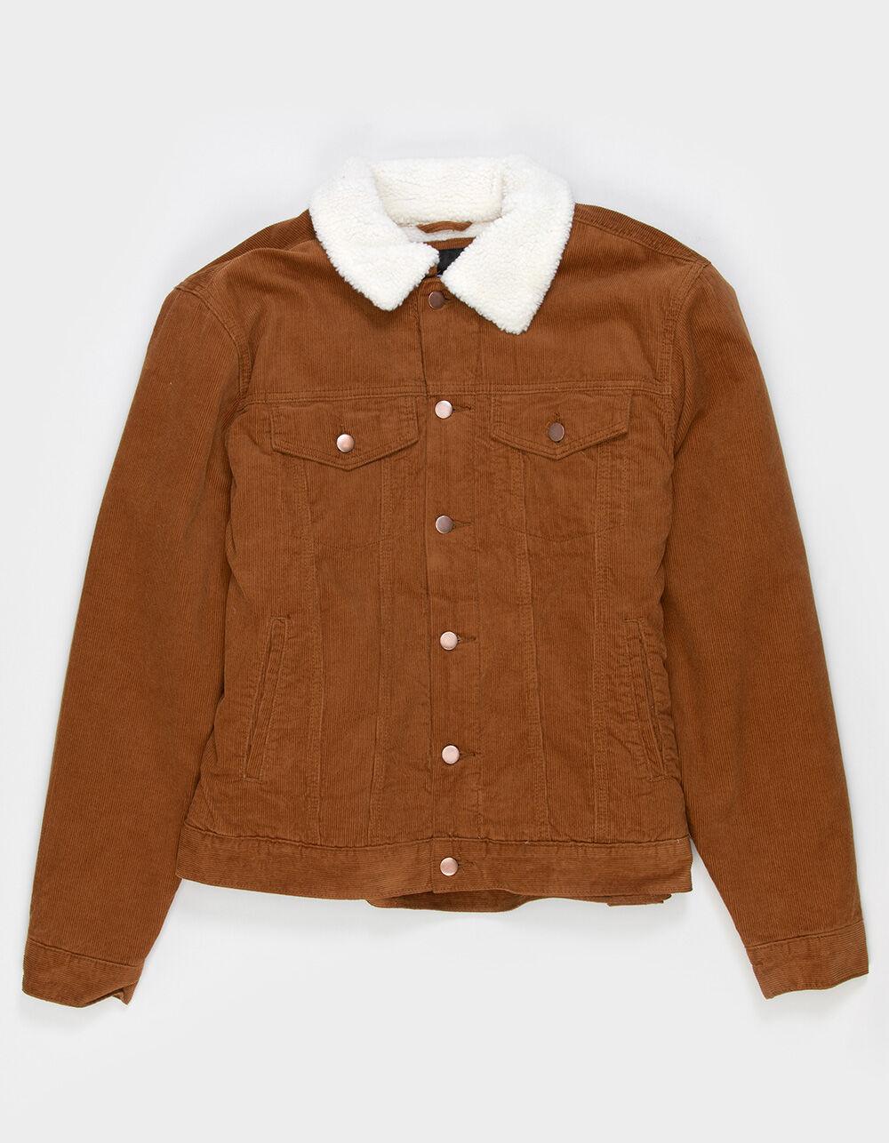 RSQ Mens Corduroy Sherpa Trucker Jacket - TAN Product Image