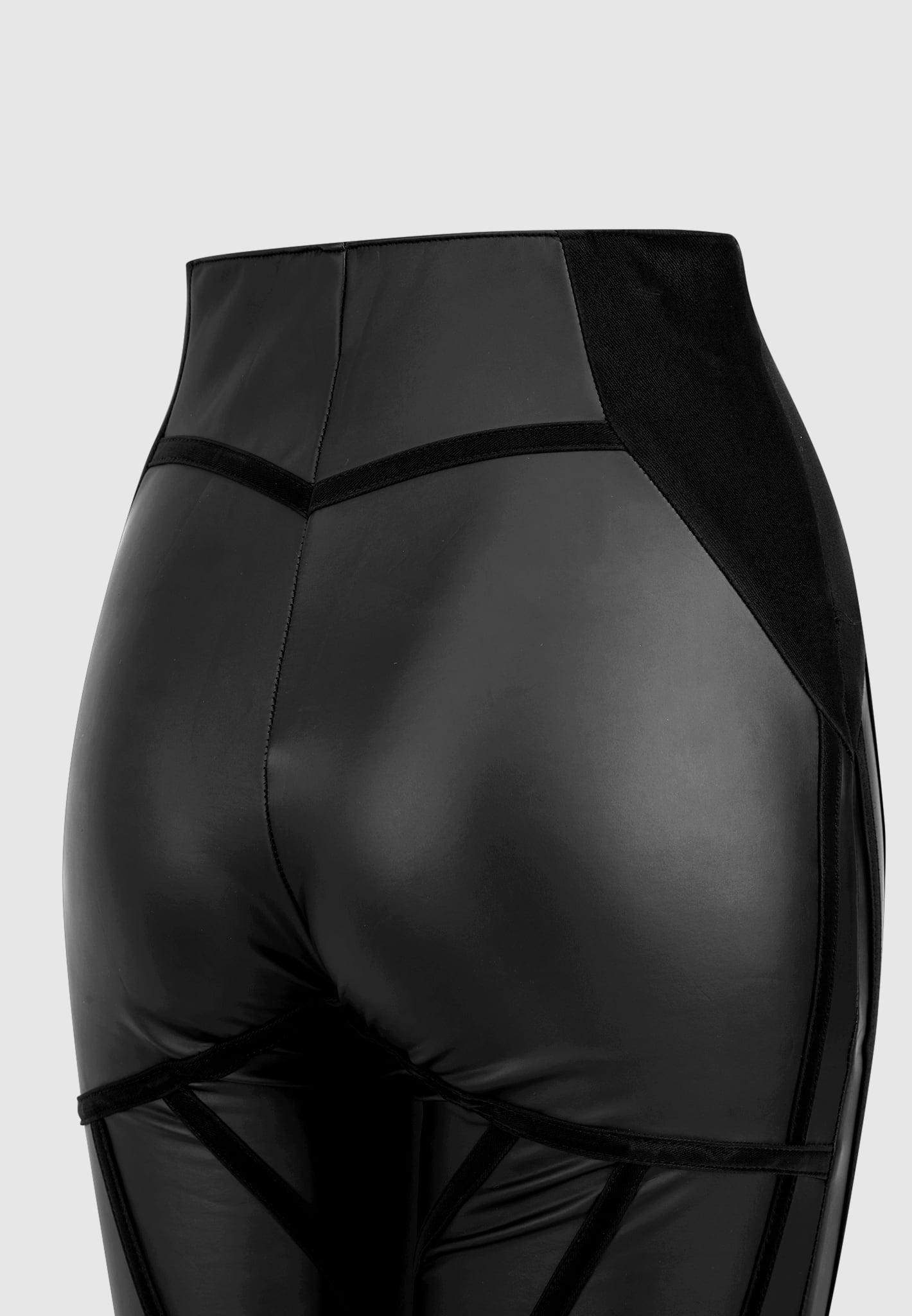 Matte Leather Contour Leggings - Black Female Product Image