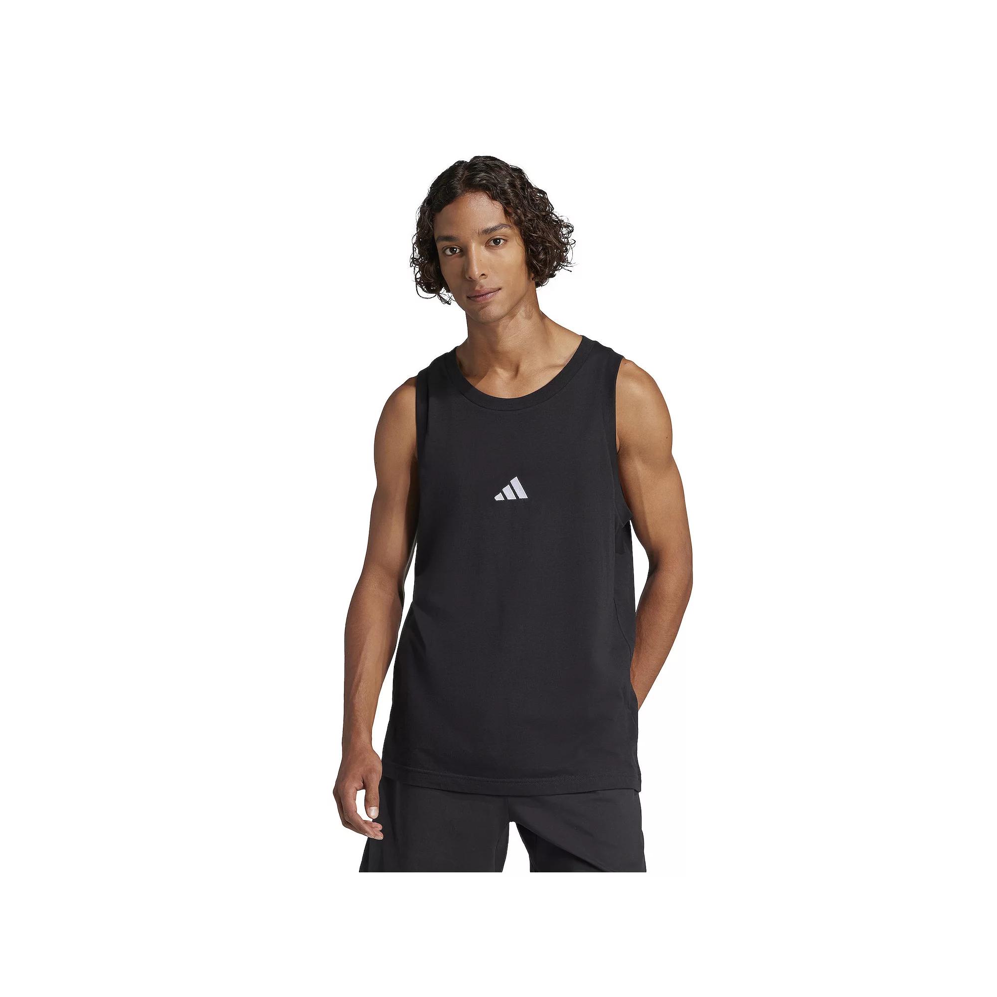 Men's adidas Essentials Small Logo Sportswear Tank Top, Black Product Image