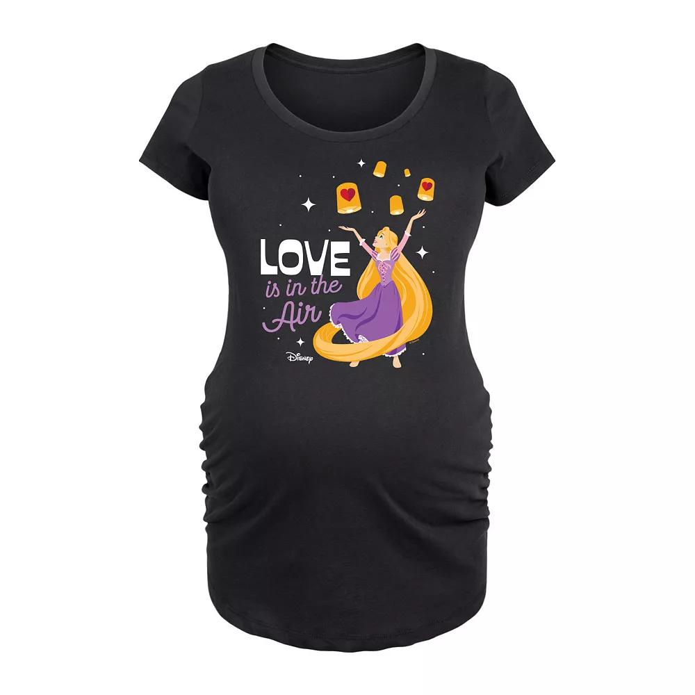 Disney's Tangled Rapunzel Maternity Love Is In The Air Graphic Tee, Women's, Size: Large-Mat, Black Product Image