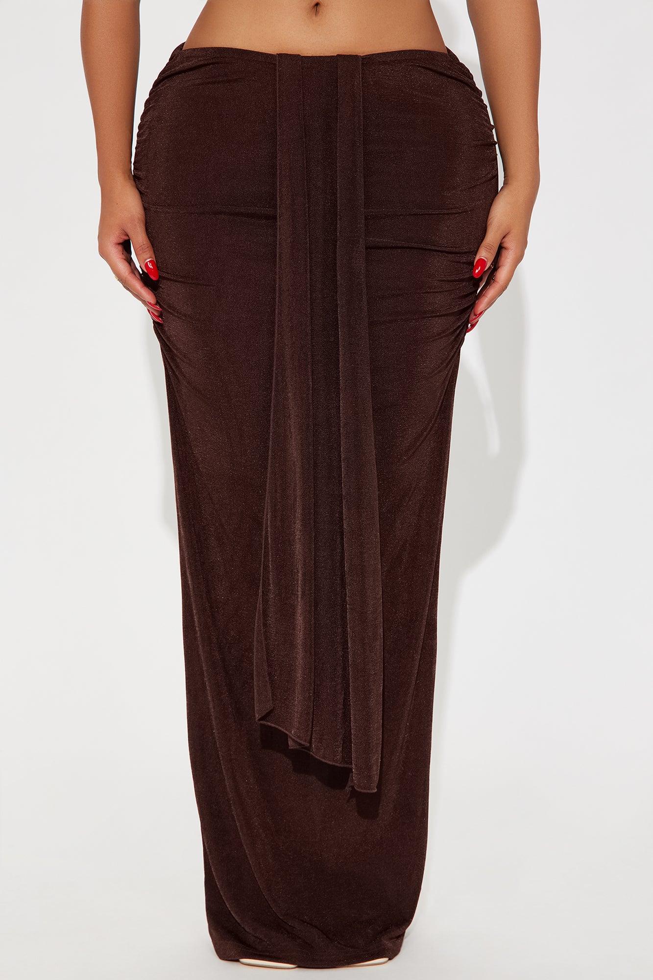 Let's Getaway Slinky Knit Maxi - Chocolate Female Product Image