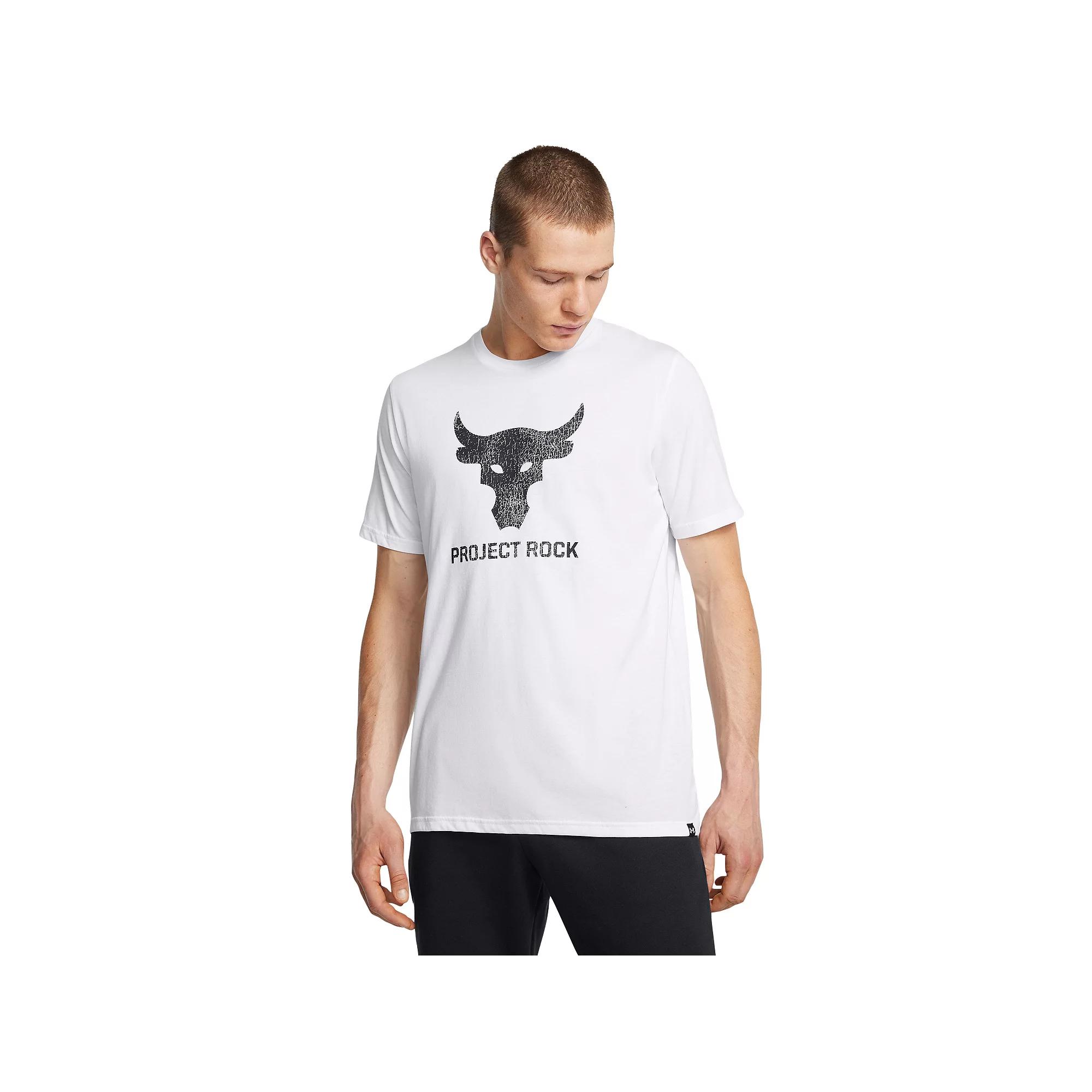 Men's Under Armour Project Rock Payoff Graphic Short Sleeve Tee, Size: XXL, White Product Image
