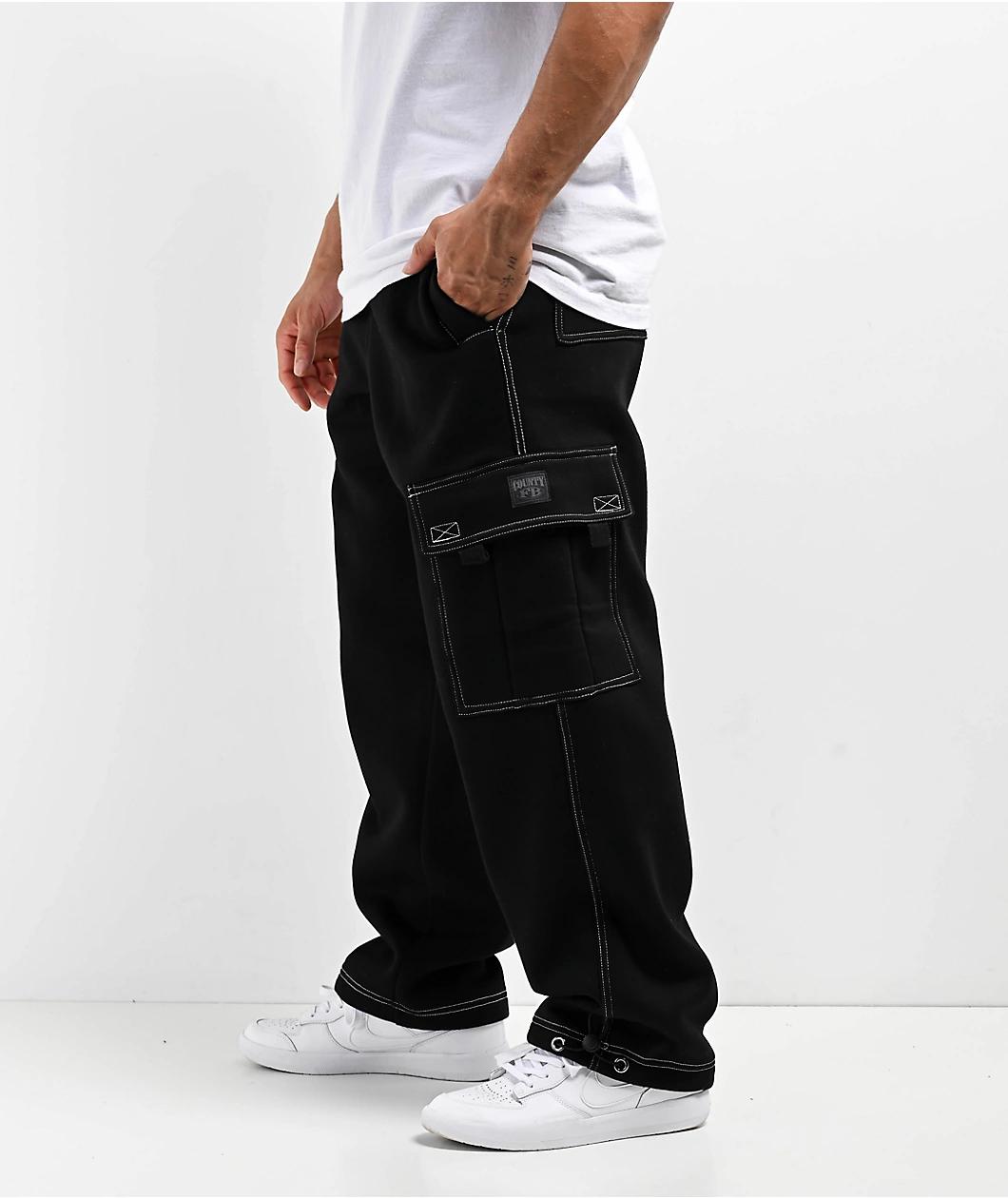 FB County Contrast Black Cargo Sweatpants Product Image