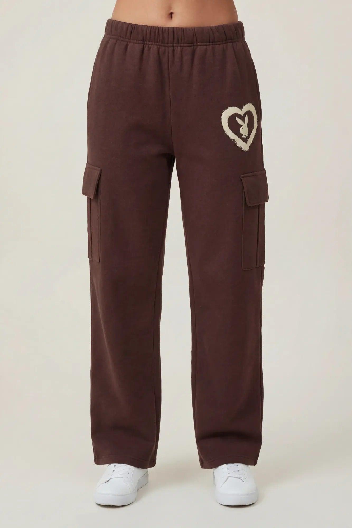 Playboy Fleece Wide Leg Cargo Sweatpant Female Product Image