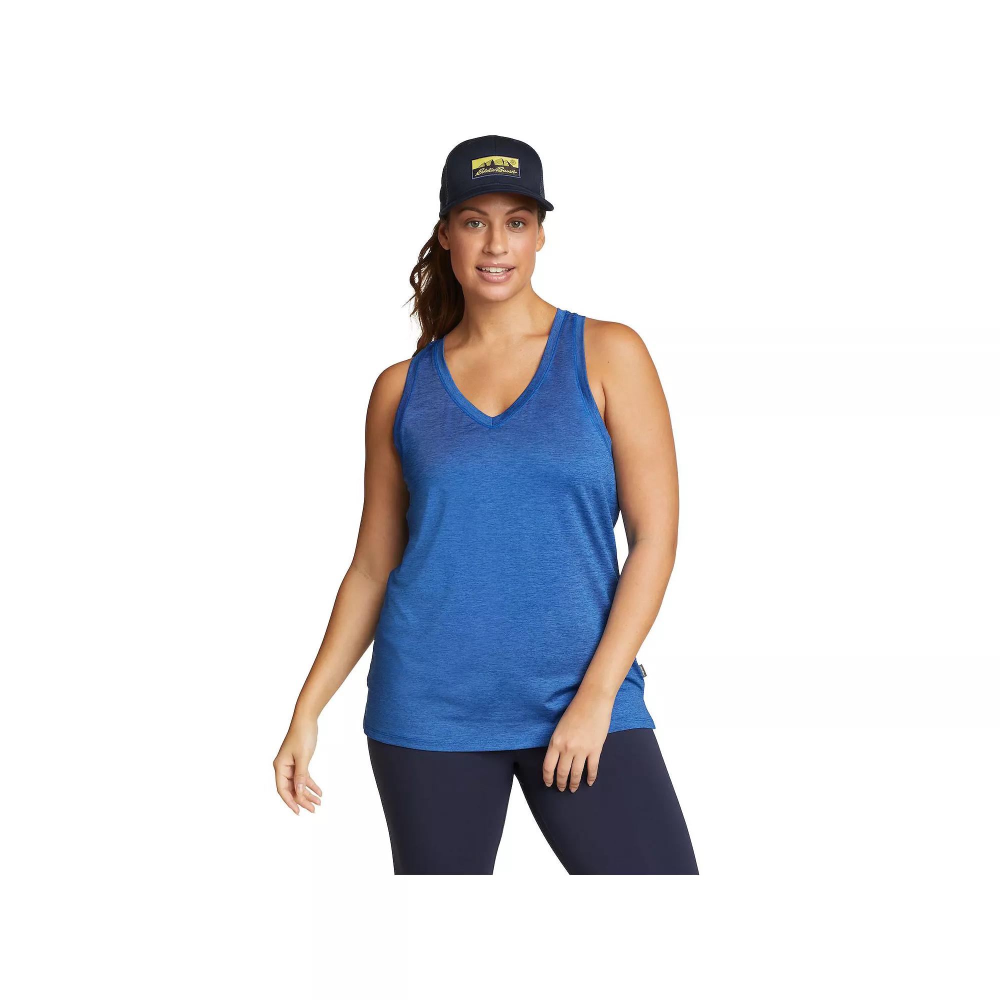 Women's Eddie Bauer Resolution V-Neck Tank Top, Size: Small, Brilliant Blue Product Image