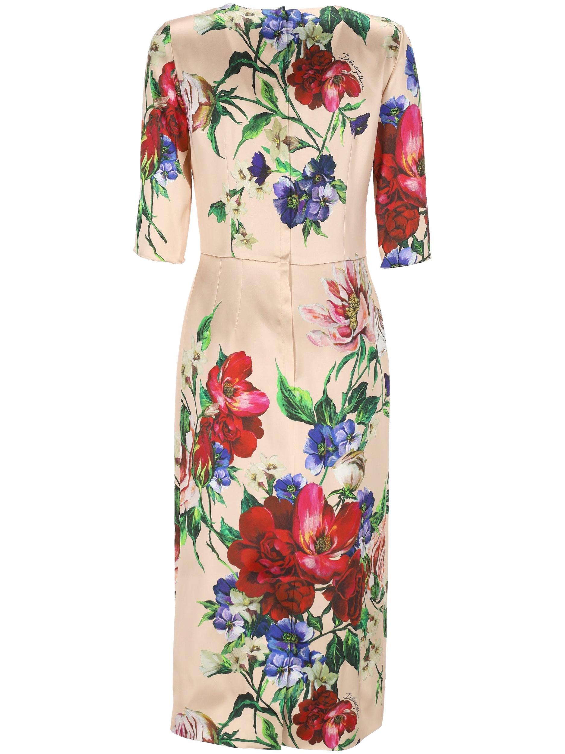DOLCE & GABBANA Women Flower Print Midi Dress In Neutral Product Image