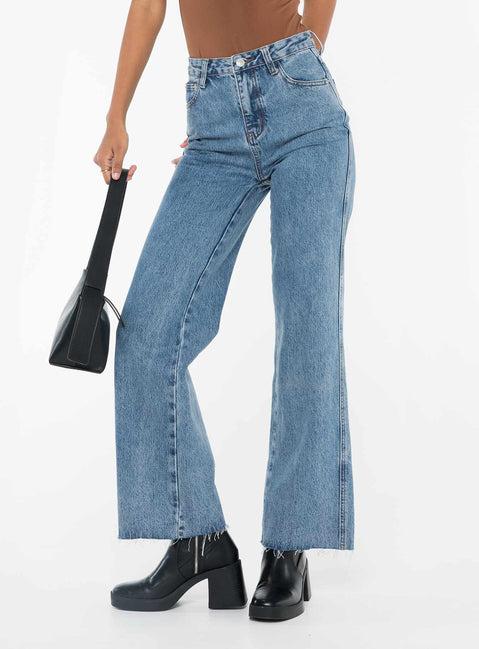 Arlington High Rise Straight Leg Jeans Mid Wash Product Image