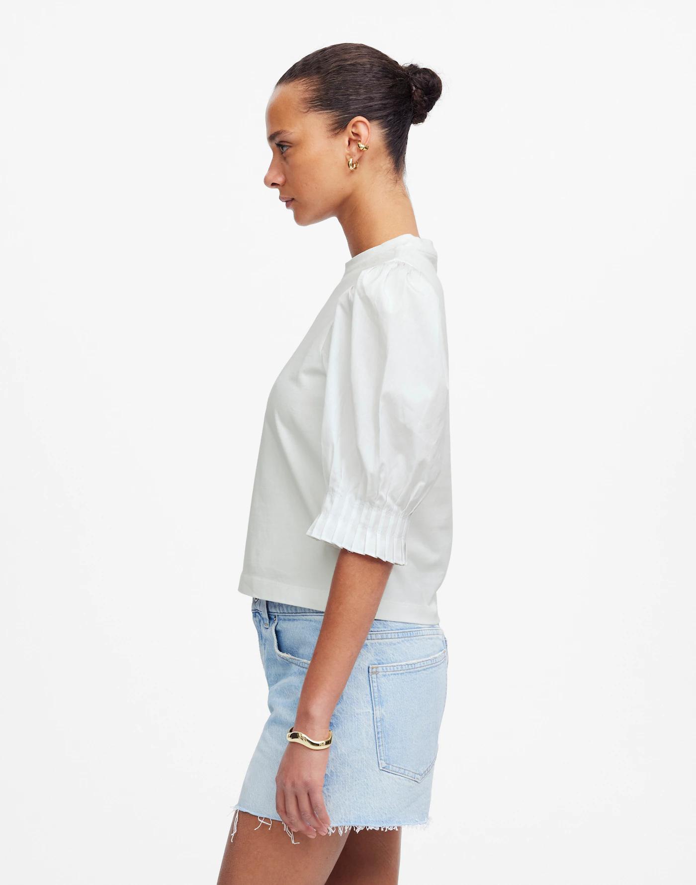 Puff-Sleeve Knit Top Product Image