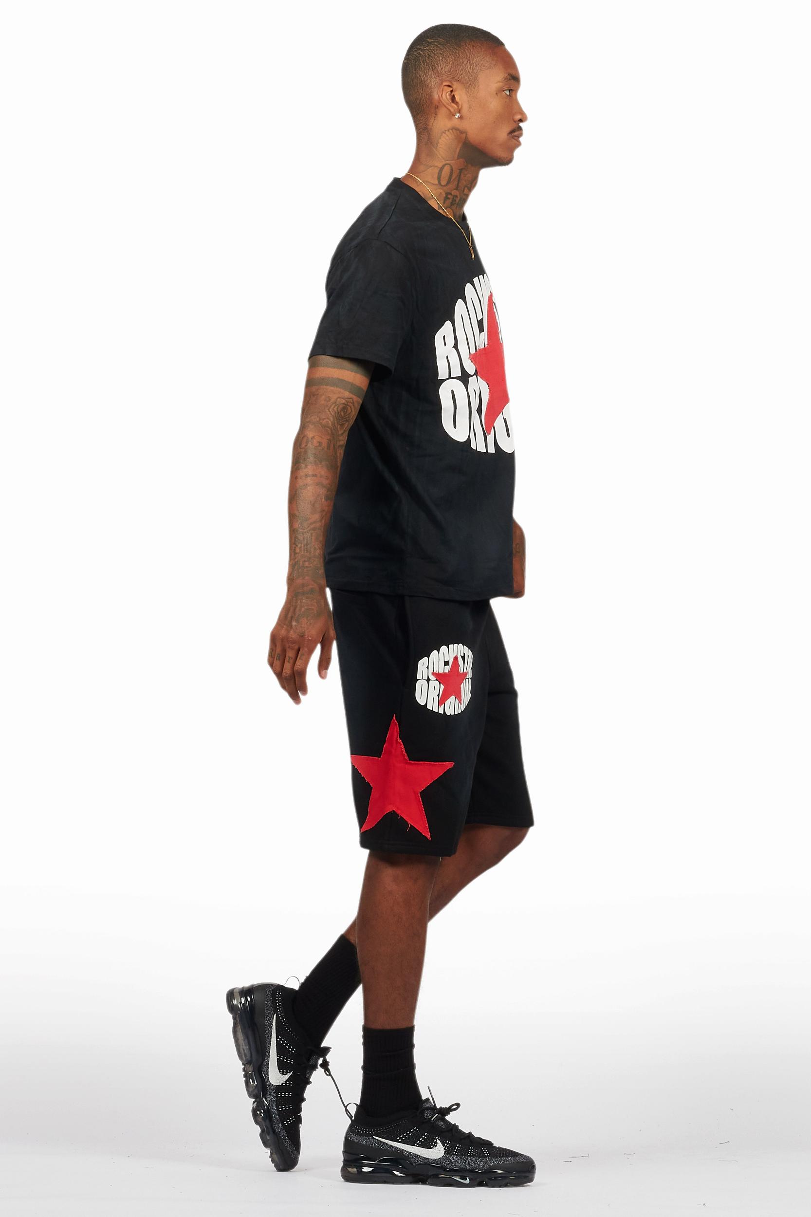 Sarge Vintage Black T-Shirt/Short Set Male Product Image