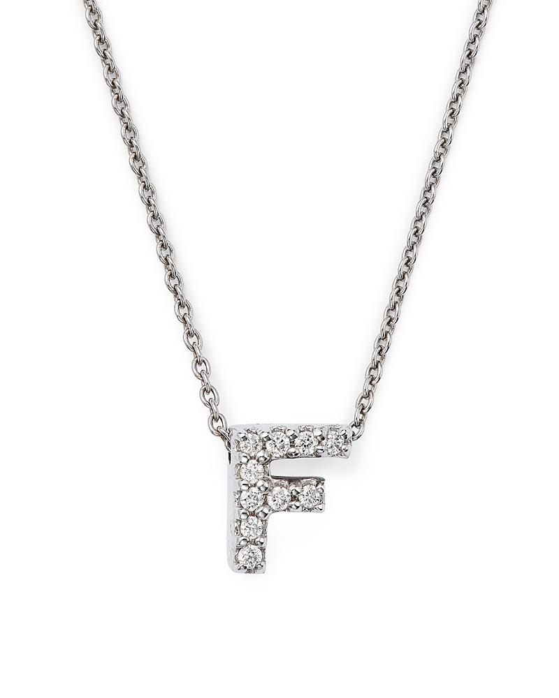 Womens Tiny Treasures 0.08 TCW Diamond & 18K White Gold Initial Necklace Product Image