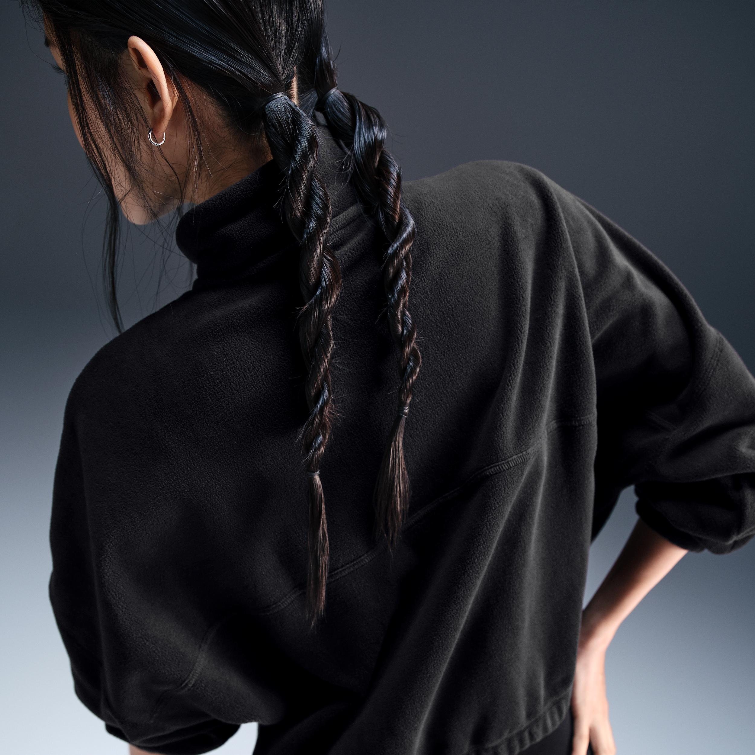 Nike Womens One Therma-FIT Oversized 1/2-Zip Fleece Top | FV7955-010 Product Image