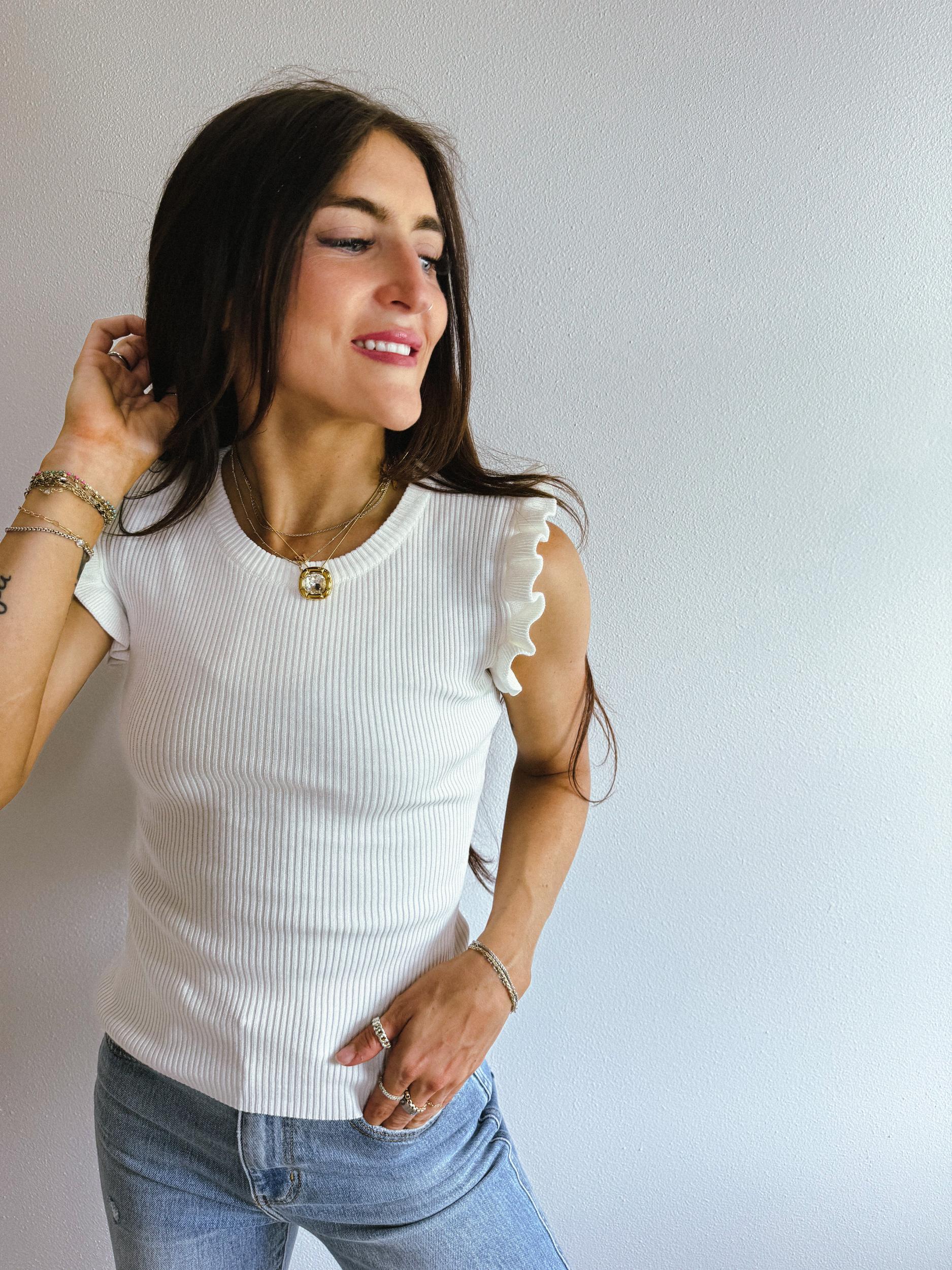 Ruffle Sleeve Tanks Product Image