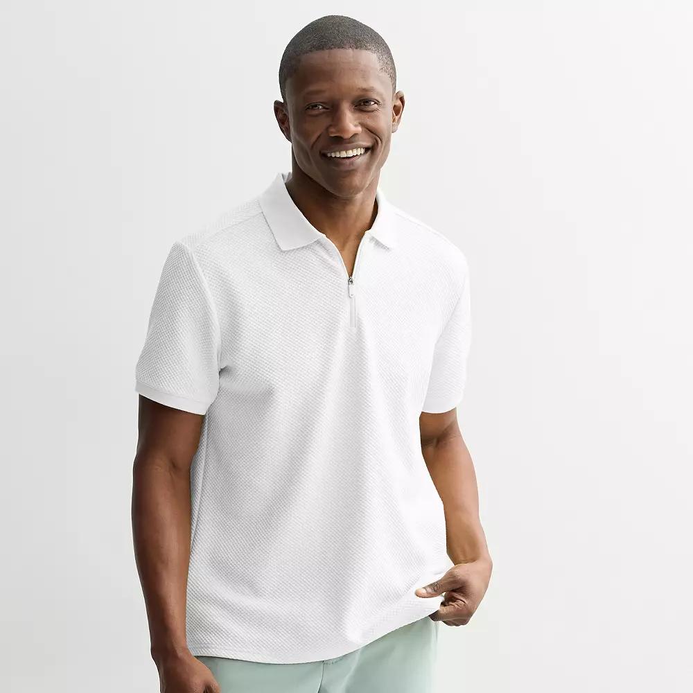 Men's FLX Texture Zipper Polo,  Product Image