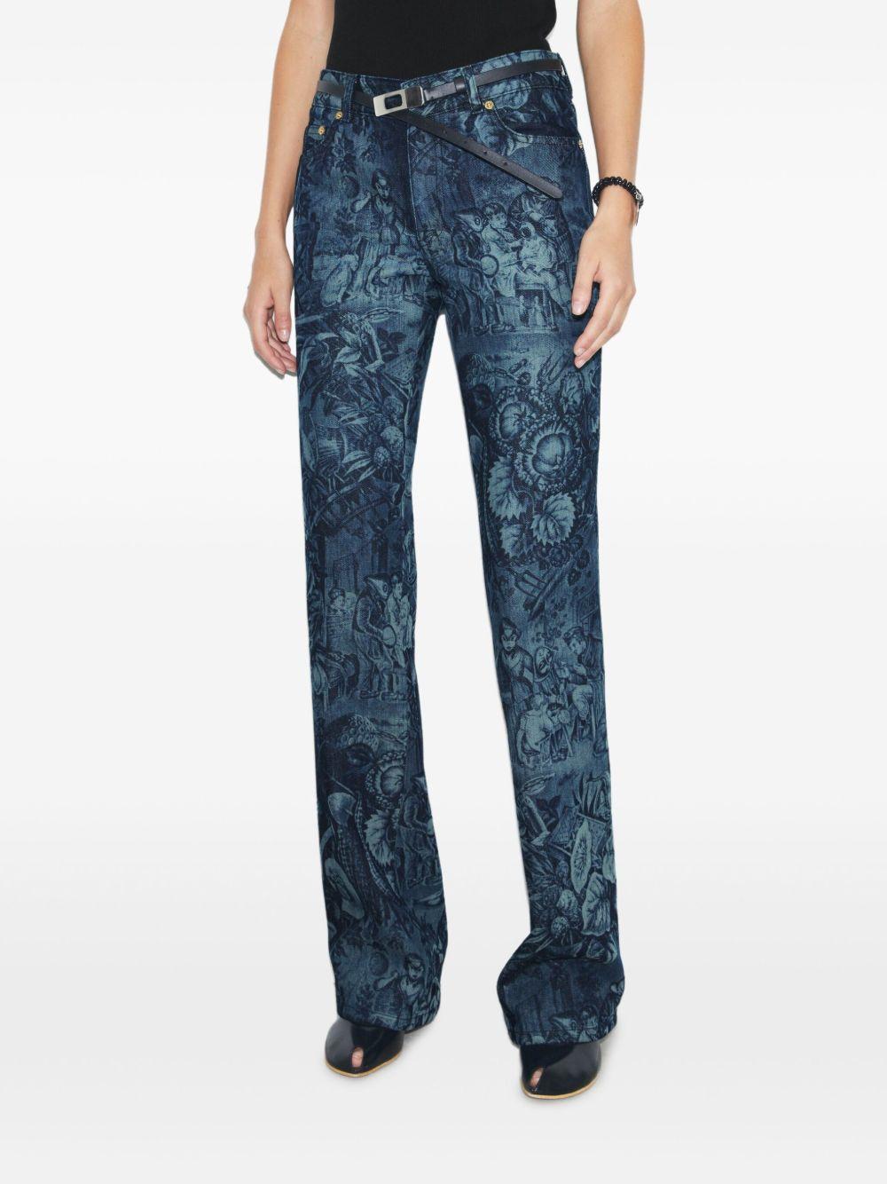 printed-pattern flared jeans Product Image