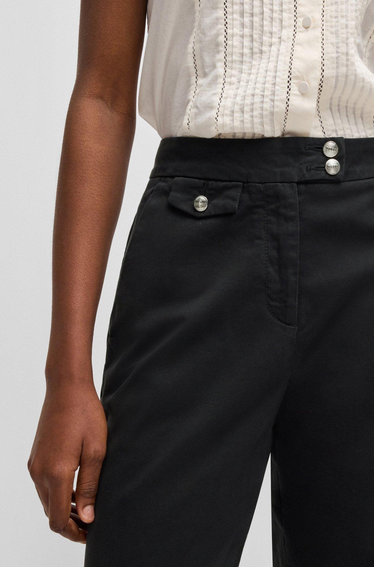 Casual chinos in stretch-cotton satin Product Image