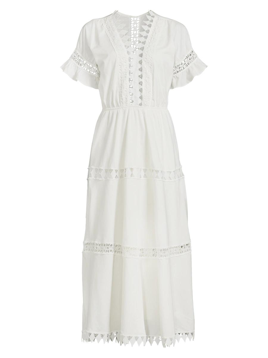 Womens Ora Tiered Cotton Midi-Dress Product Image