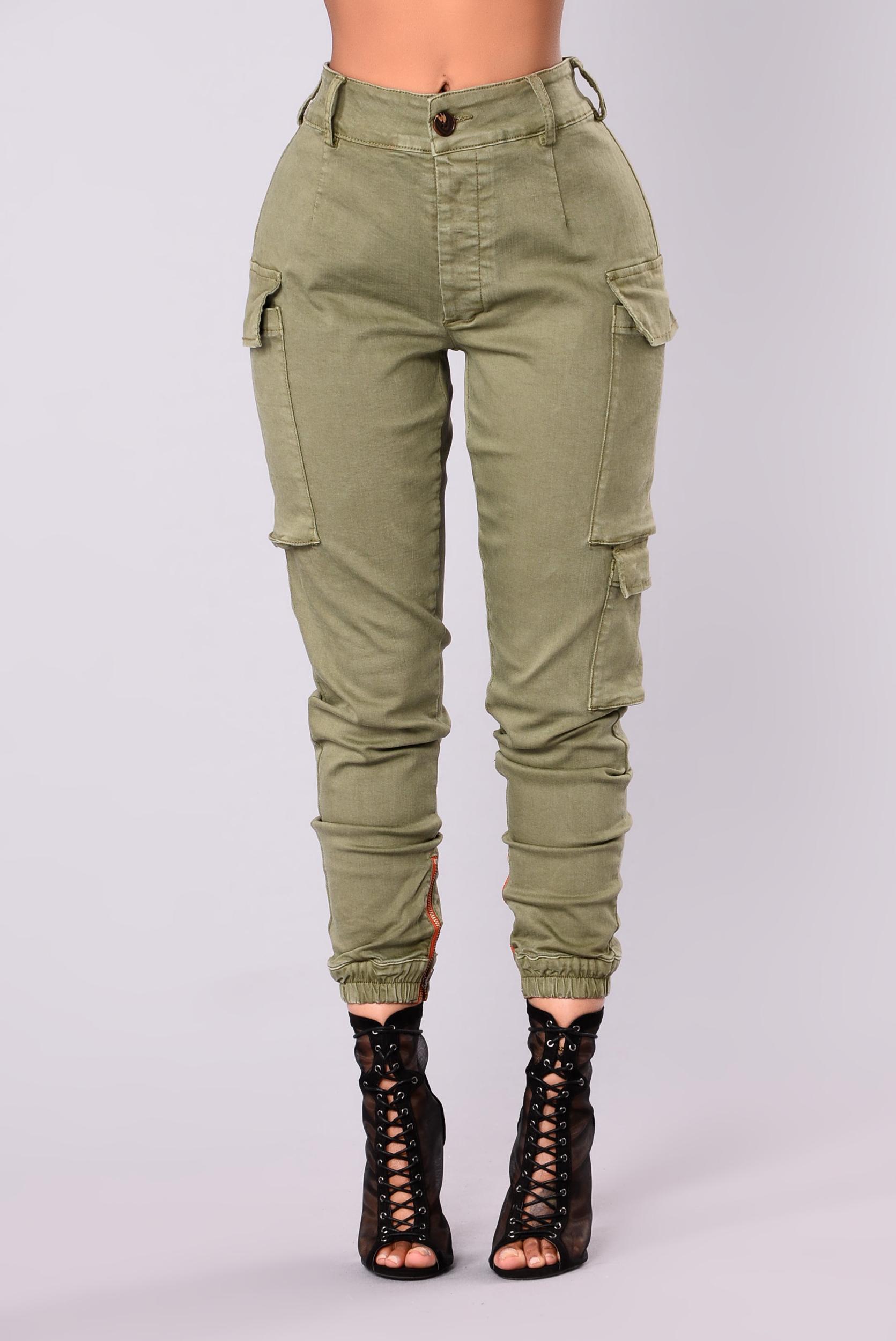 Kalley Cargo Pants - Olive Product Image