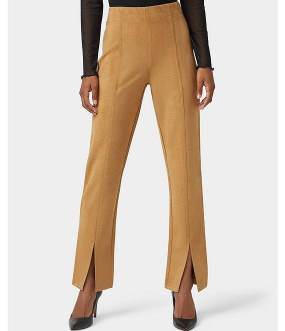 HUE High-Rise Suede Straight Split Front Leggings Product Image