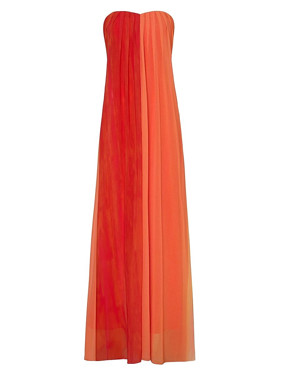 Womens Sunset Striped Sweetheart Maxi Dress Product Image